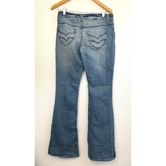 VTG LL Cool J Women's Blue Flare Denim Jeans Sz 5 Y2K Retro Soft 90's - Picture 3 of 12